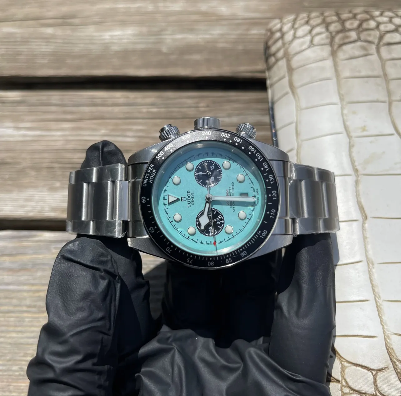 Tudor Black Bay Chrono Turquoise Dial Stainless Steel Bracelet Men’s Chronograph Watch - 图片 3