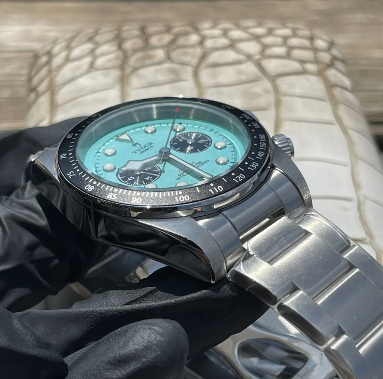 Tudor Black Bay Chrono Turquoise Dial Stainless Steel Bracelet Men’s Chronograph Watch - 图片 5