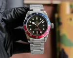 Tudor Black Bay GMT Automatic Men’s Watch with Pepsi Red-Blue Bezel, Black Dial, and Stainless Steel Bracelet