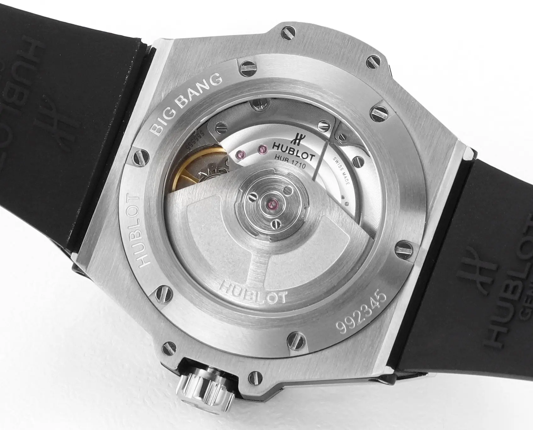 TW Factory Hublot Big Bang One-Click 39mm Stainless Steel White Pave Watch with Black Strap – Super Clone Edition - 图片 8