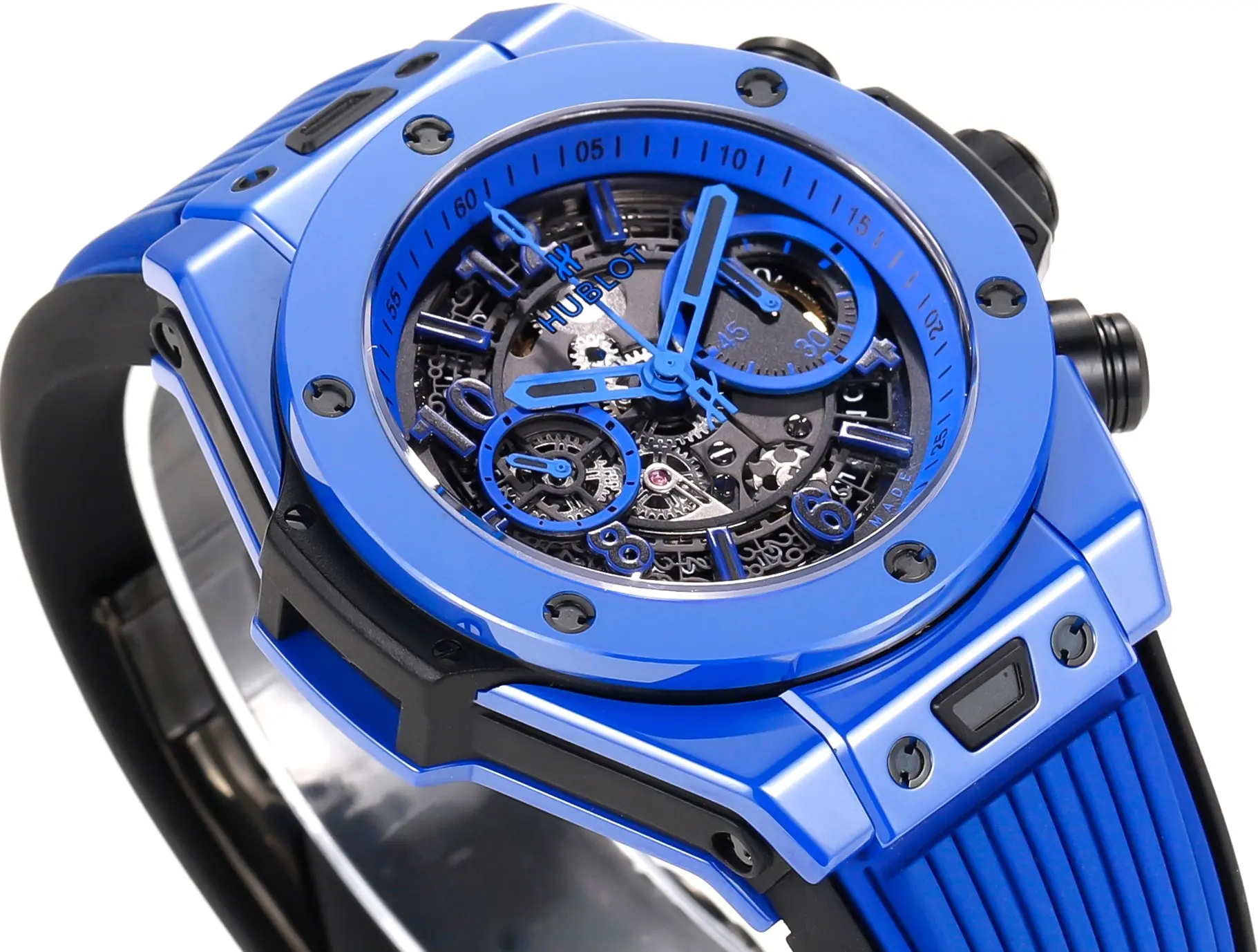 TW Factory Hublot Big Bang Unico Blue Ceramic Chronograph Watch – 45mm Rubber Strap, Super Clone Edition - 图片 3
