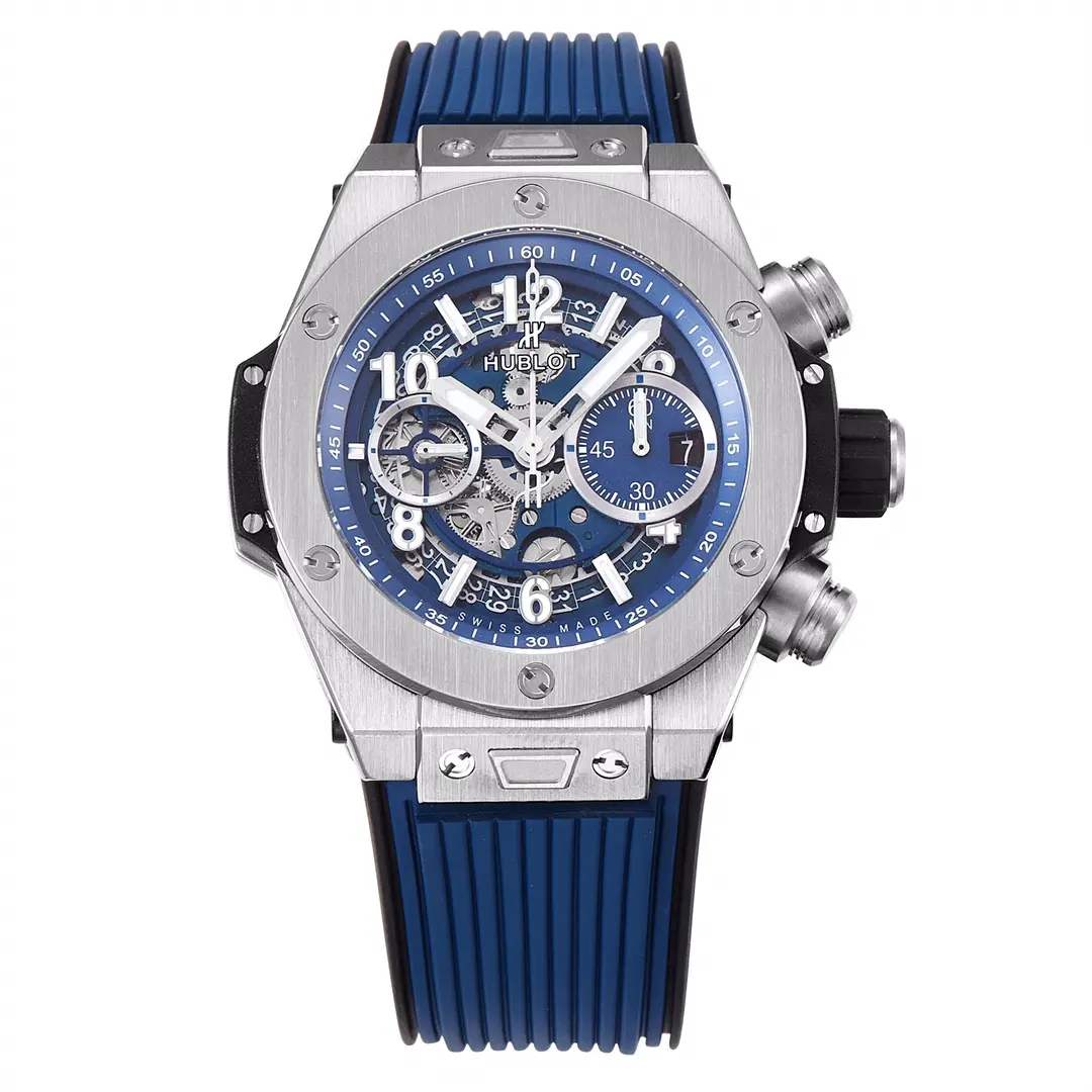 TW Factory Hublot Big Bang Watch – Blue Dial, Chronograph, Titanium Case, Rubber Strap, Super Clone Quality