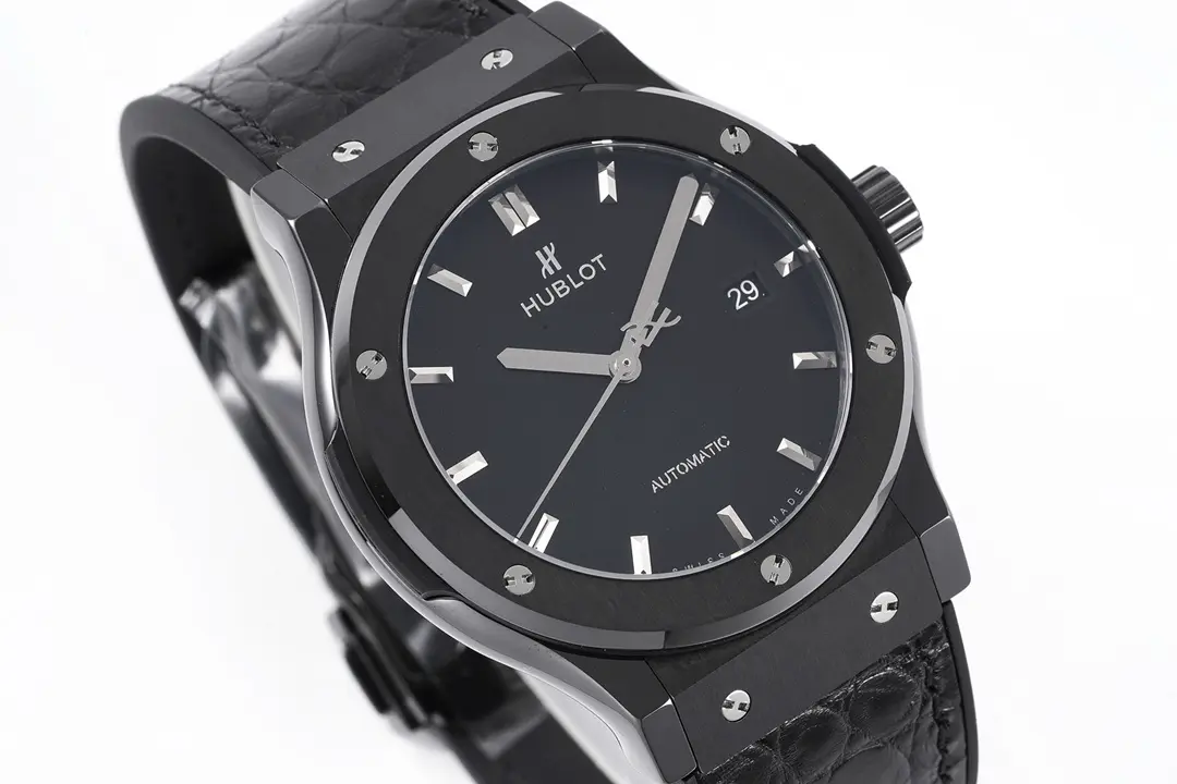 TW Factory Hublot Classic Fusion Black Ceramic Watch with Alligator Strap – 42mm, Automatic Movement, Super Clone Quality - 图片 8