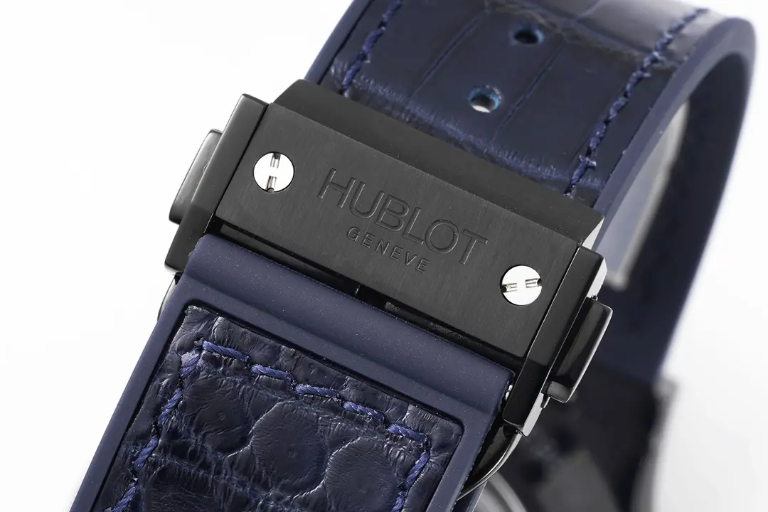 TW Factory Hublot Classic Fusion Ceramic Watch – Black Ceramic Case, Blue Dial, Crocodile Leather Strap, Super Clone by GSF - 图片 2