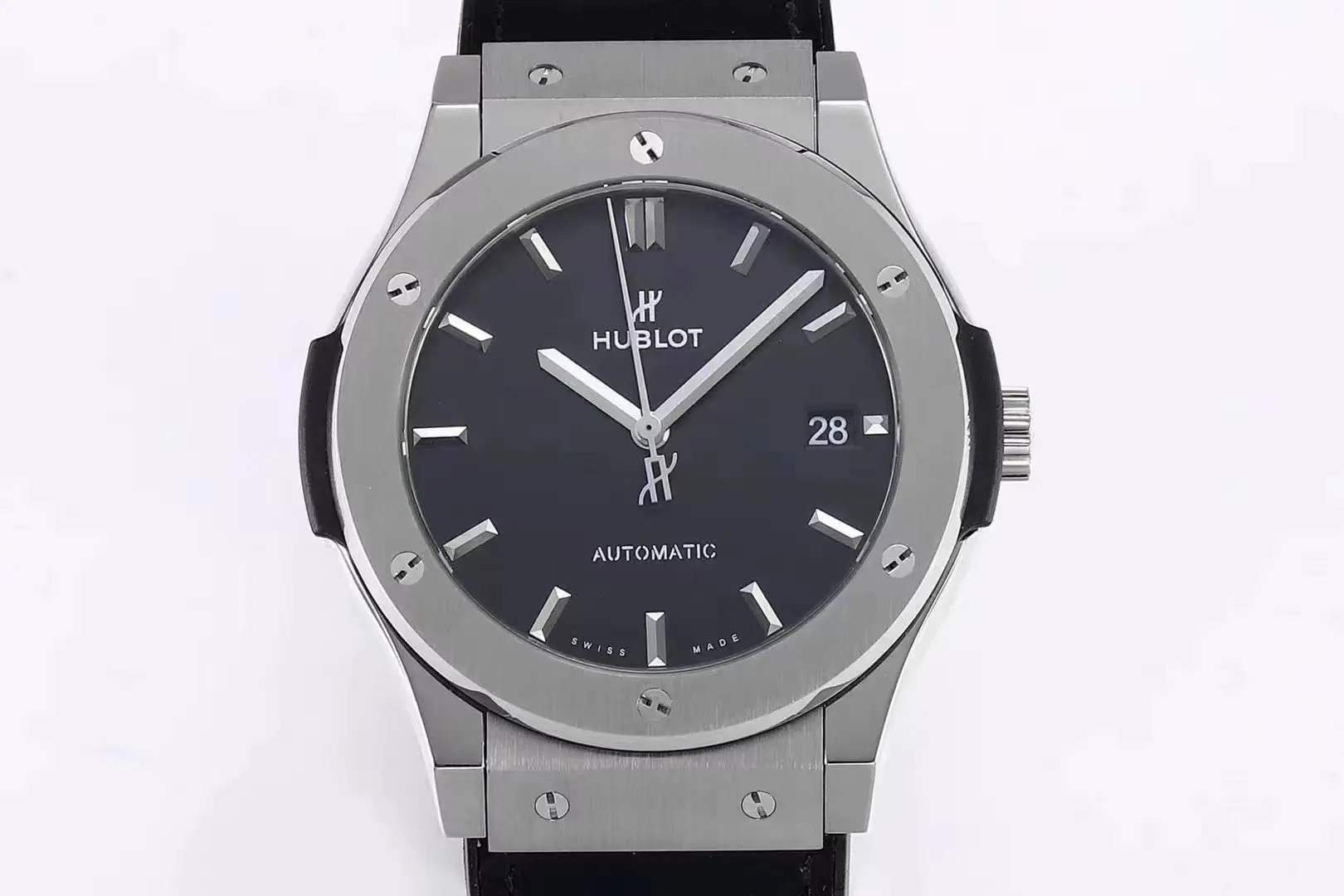 TW Factory Hublot Classic Fusion WWF Edition – Titanium Polished Brushed Case, Black Dial, Automatic Super Clone Watch - 图片 9