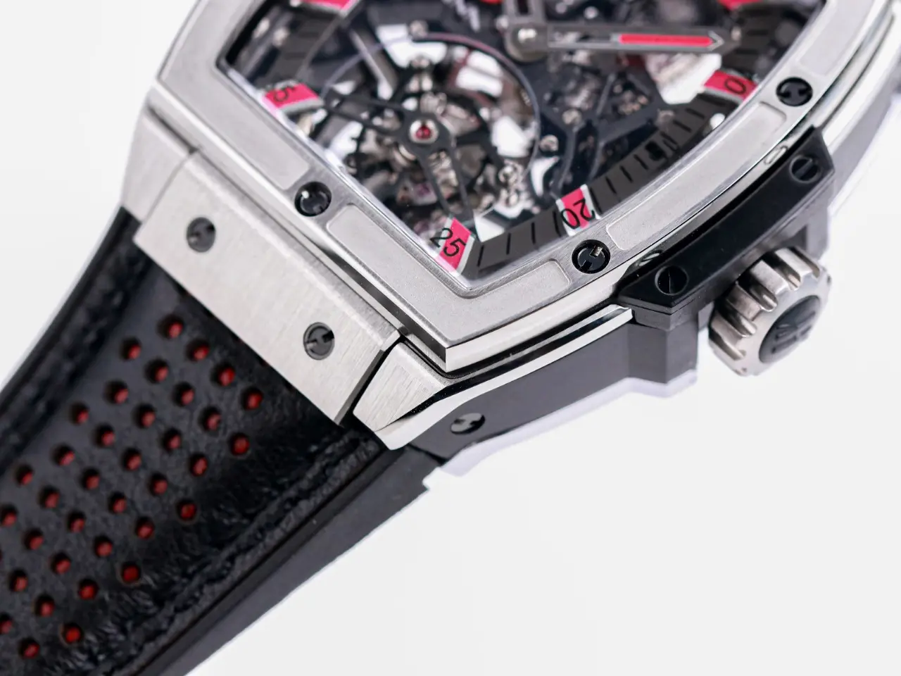 TW Factory Hublot Masterpiece 906 Tourbillon Watch – Rose Gold/Platinum, Black and Red Leather Strap, Manual Wind Movement, Super Clone Edition - 图片 9
