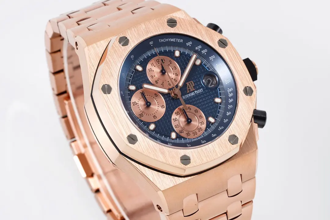 TWA Factory Audemars Piguet Royal Oak Offshore Rose Gold Blue Dial Chronograph – Super Clone Edition - 图片 2