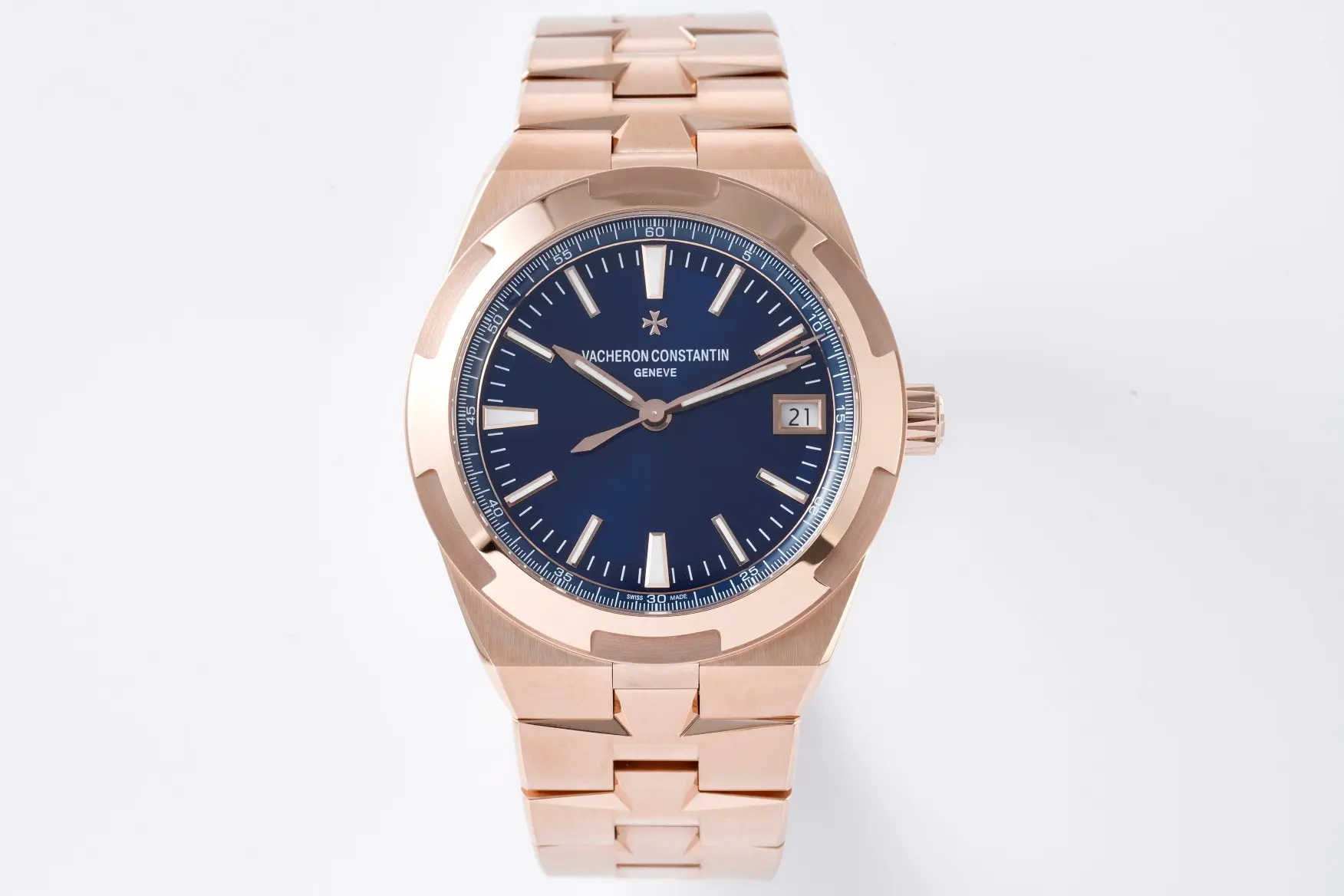 TWA Factory Vacheron Constantin Overseas 4500V Series – Rose Gold Case, Blue Dial, Automatic Super Clone Watch – Best Replica Quality