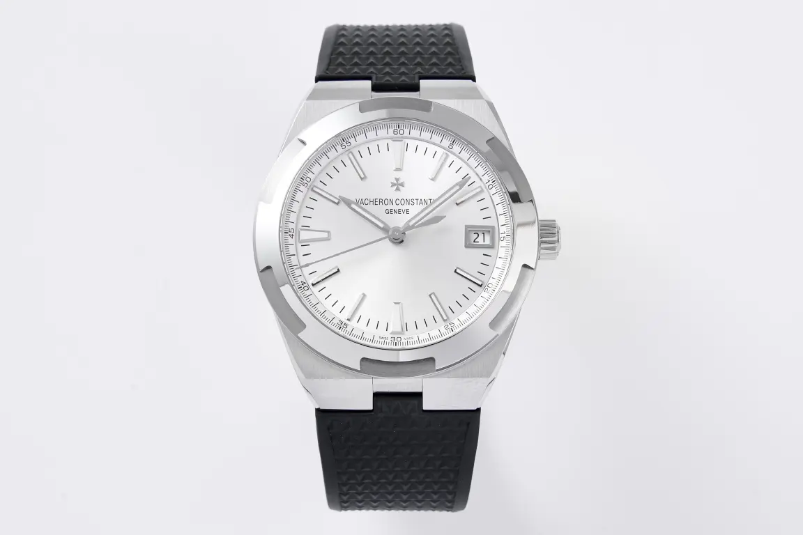TWA Factory Vacheron Constantin Overseas 4500V Series – Silver Dial with Black Rubber Strap – Luxury Steel Super Clone Watch – Best Replica Quality