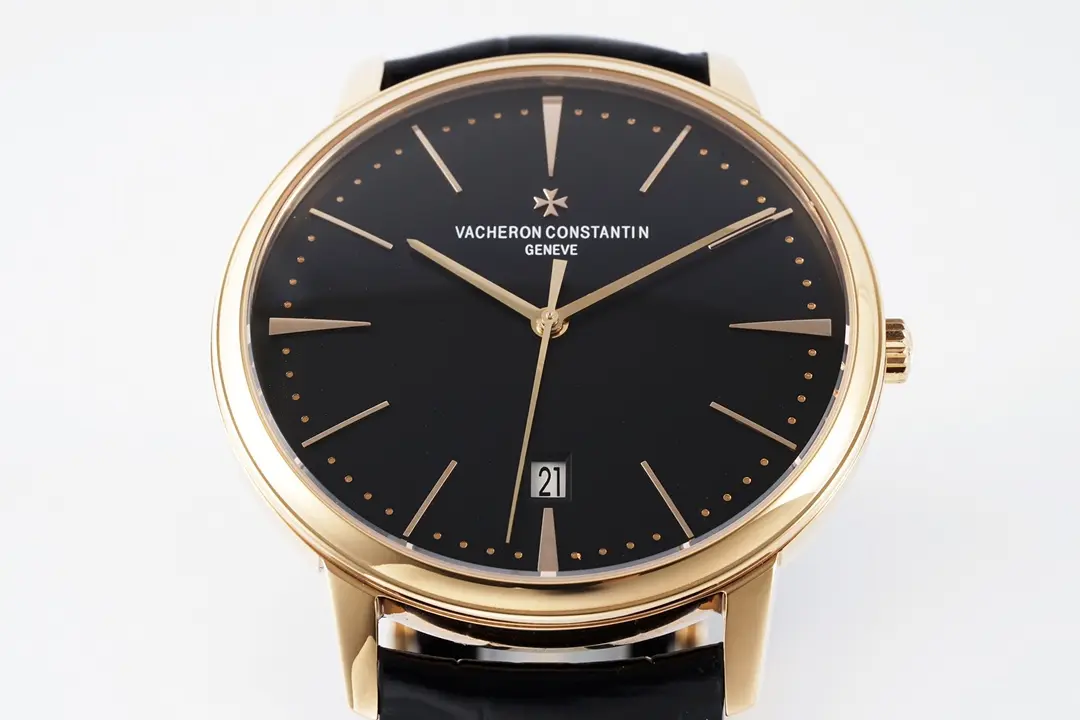 TWA Factory Vacheron Constantin Patrimony 85180 Series Watch – Rose Gold Case, Black Dial, Leather Strap, 40MM, Best Super Clone Quality - 图片 3