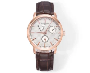 TWA Factory Vacheron Constantin Traditionnelle 83520/000R-9909 Rose Gold Mechanical Watch with Brown Leather Strap – Best Super Clone Edition