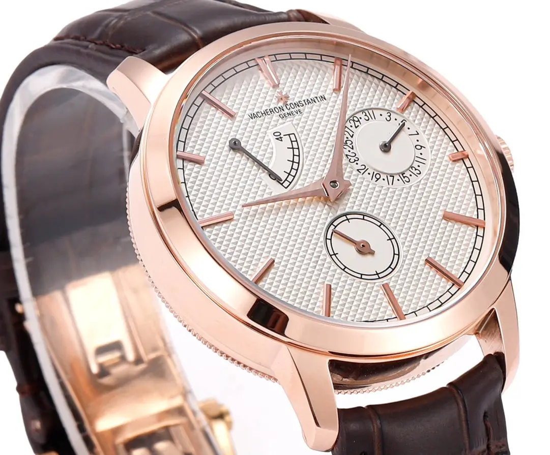 TWA Factory Vacheron Constantin Traditionnelle 83520/000R-9909 Rose Gold Mechanical Watch with Brown Leather Strap – Best Super Clone Edition - 图片 4