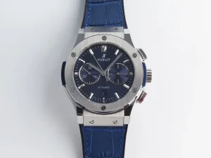 V6 Factory HB Hengbao Hublot Classic Fusion 45mm Blue Leather Strap Automatic Super Clone Watch