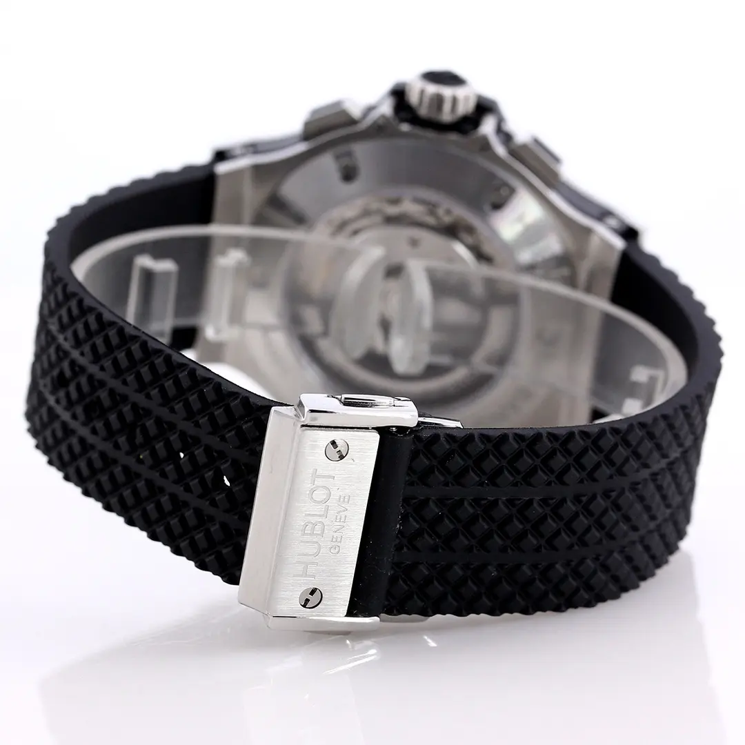 V6 Factory Hublot Big Bang 44mm Black Ceramic & Stainless Steel Chronograph Watch with Rubber Strap – Super Clone Edition - 图片 8