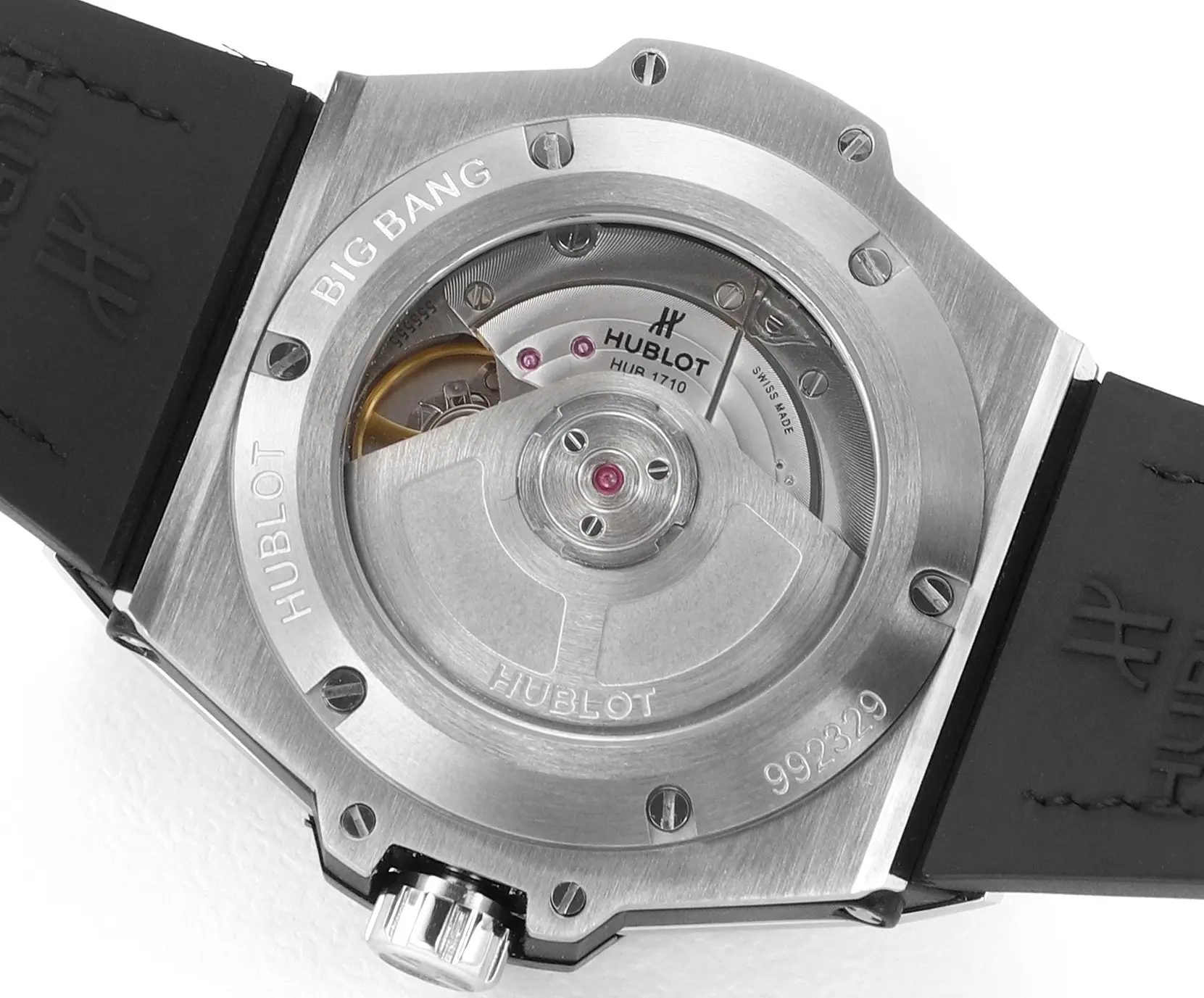 V6 Factory HUBLOT Big Bang One-Click 39mm Stainless Steel White Diamond-Set Watch with Blue Leather Strap – Super Clone Edition - 图片 8
