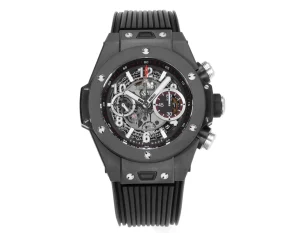 V6 Factory Hublot Big Bang Unico Black Magic 45mm Colorful Ceramic Watch with Rubber Strap – Super Clone Excellence