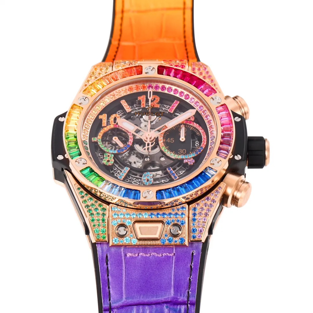 V6 Factory Hublot Big Bang Unico Rainbow Watch – Multicolor, Chronograph, 45mm, Super Clone Edition - 图片 3
