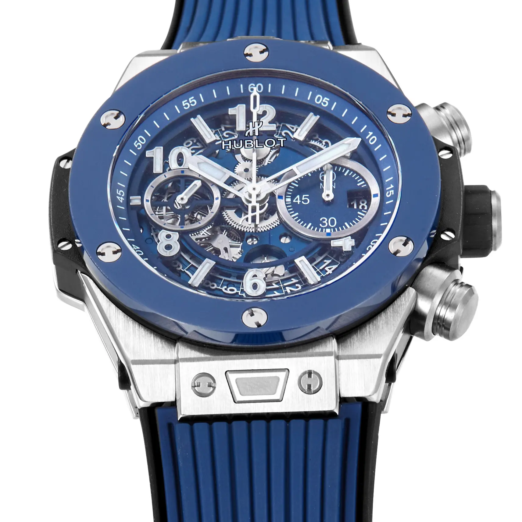 V6 Factory Hublot Big Bang Watch – Blue Chronograph with Skeleton Dial, Automatic Movement, Titanium Case, Super Clone Design - 图片 3