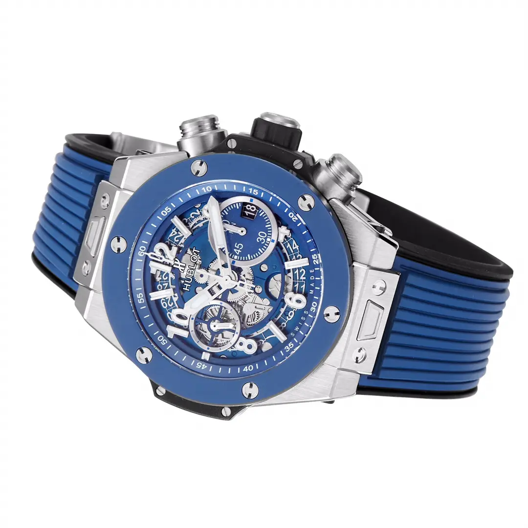 V6 Factory Hublot Big Bang Watch – Blue Chronograph with Skeleton Dial, Automatic Movement, Titanium Case, Super Clone Design - 图片 6