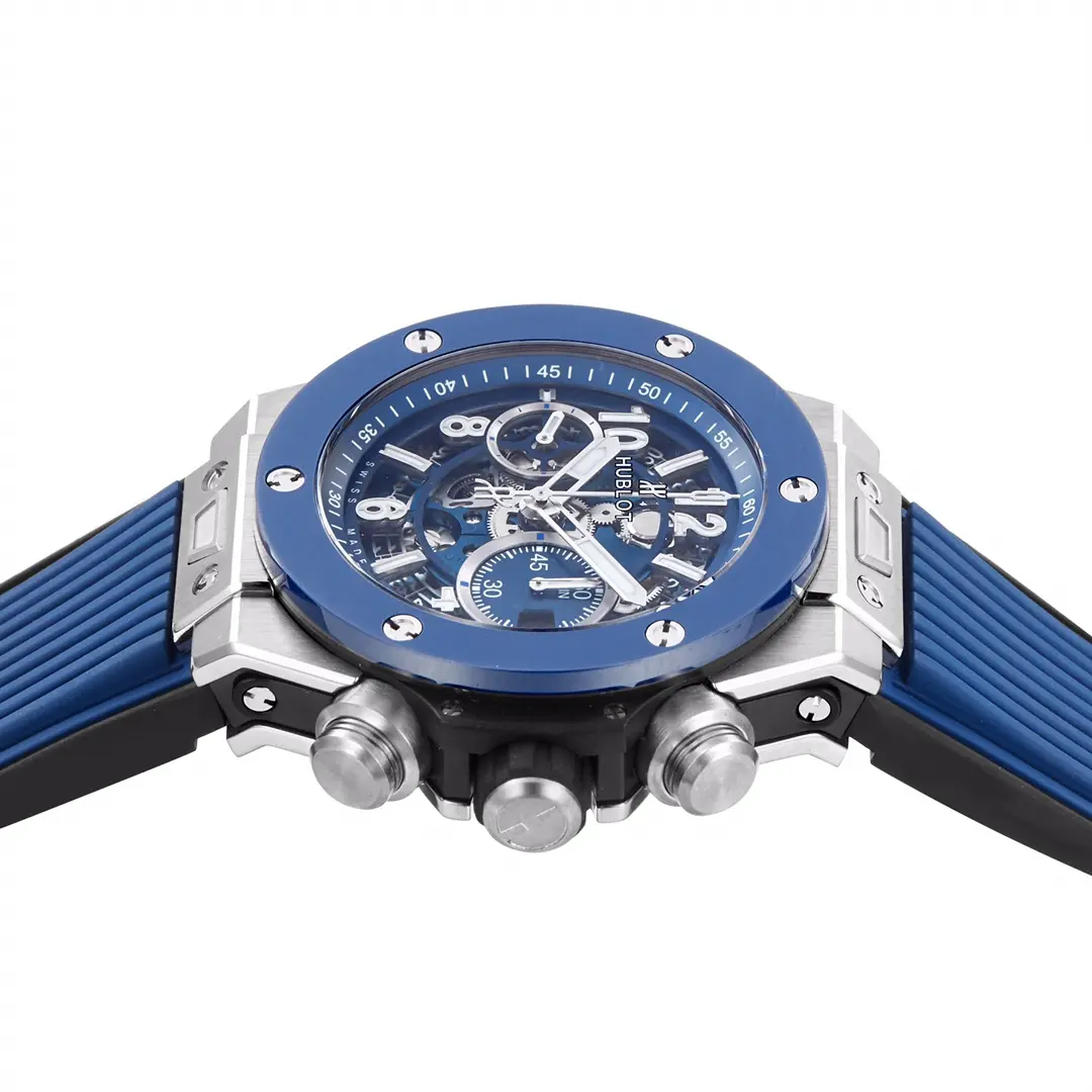V6 Factory Hublot Big Bang Watch – Blue Chronograph with Skeleton Dial, Automatic Movement, Titanium Case, Super Clone Design - 图片 7