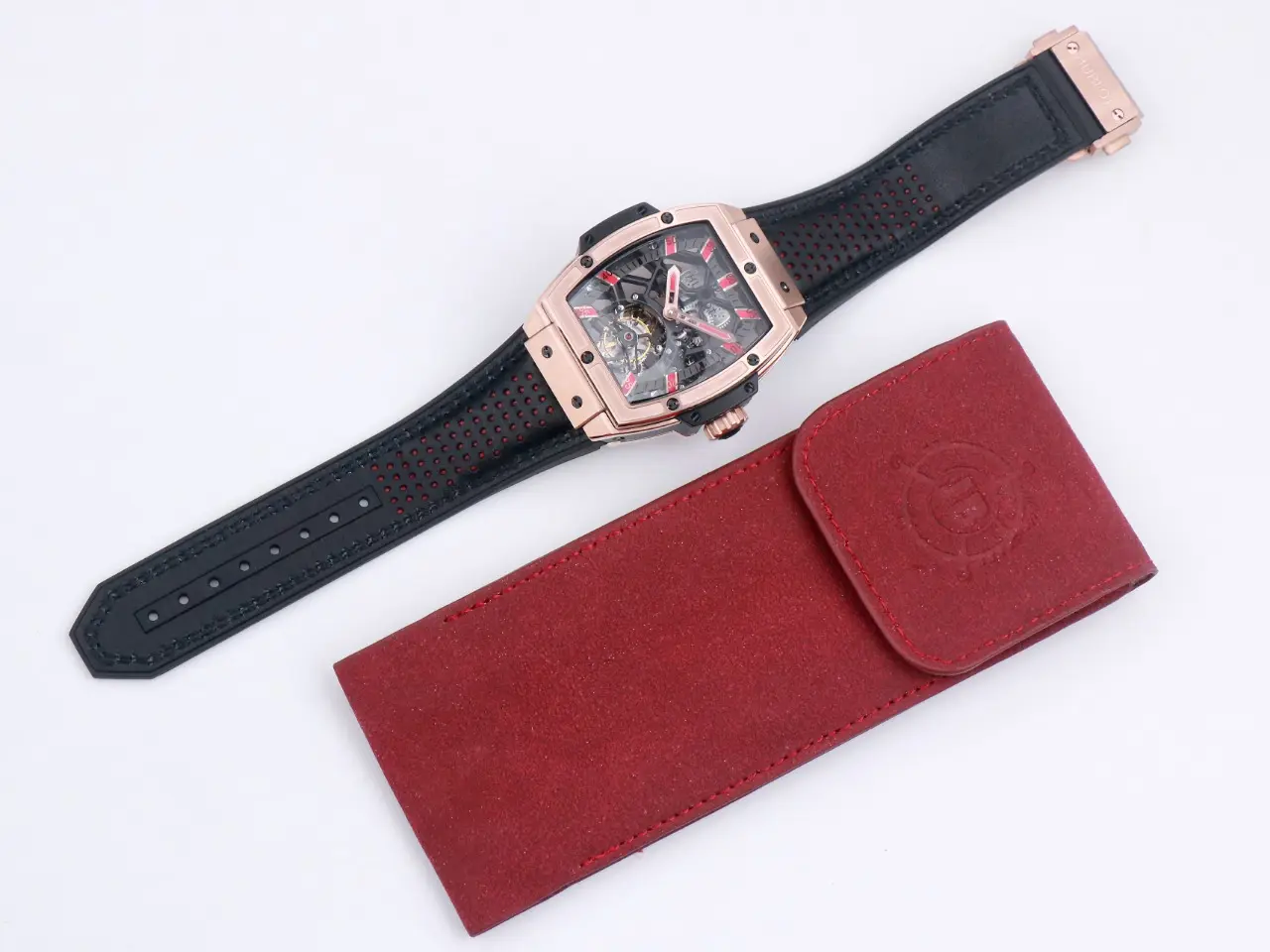 V6 Factory Hublot Masterpiece 906 Rose Gold/Platinum Plated Tourbillon Watch with Black Leather Strap – Super Clone Excellence - 图片 3