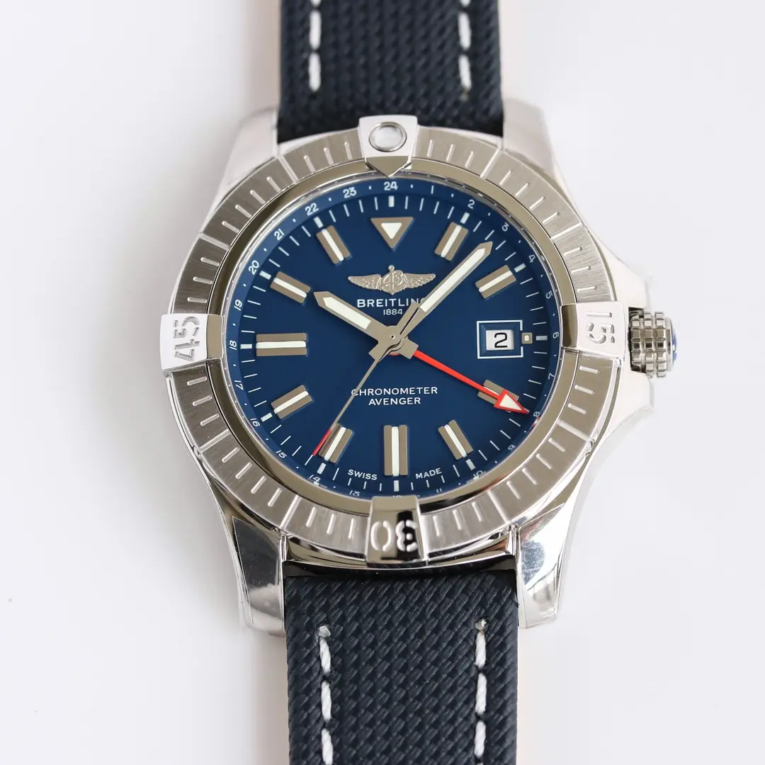 V7 Factory Breitling Avenger Automatic GMT 45 Blue Super Clone Replica Watch