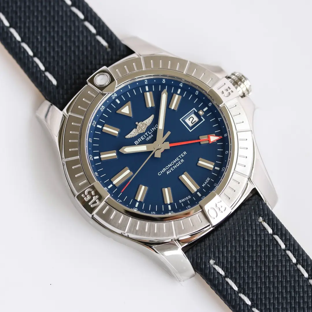 V7 Factory Breitling Avenger Automatic GMT 45 Blue Super Clone Replica Watch - 图片 9