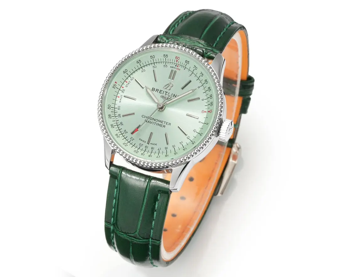 V7 Factory Breitling Navitimer Automatic Green Leather – Super Clone Watch - 图片 2