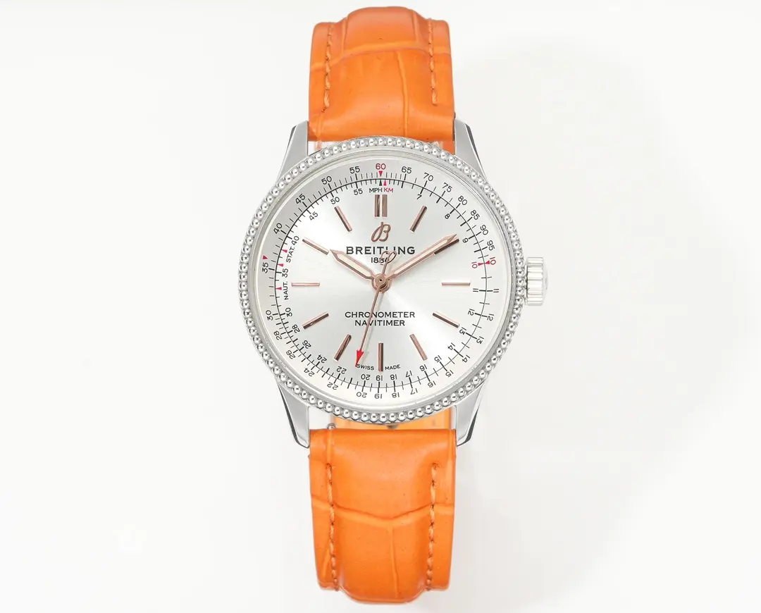 V7 Factory Breitling Navitimer Automatic Orange Leather – Super Clone Watch