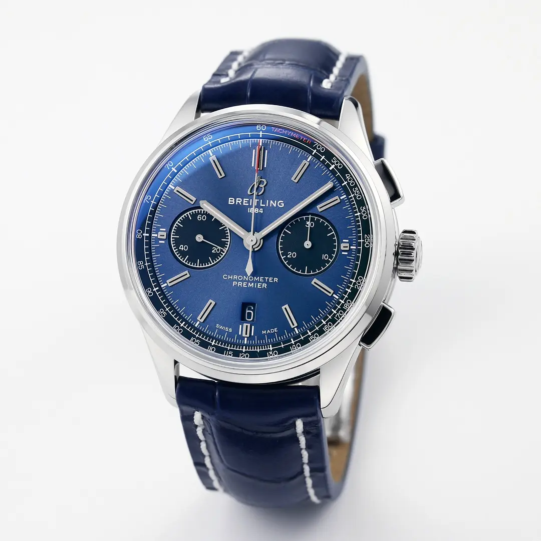 V7 Factory Breitling Premier B01 Chronograph Blue Leather – Super Clone Watches - 图片 8