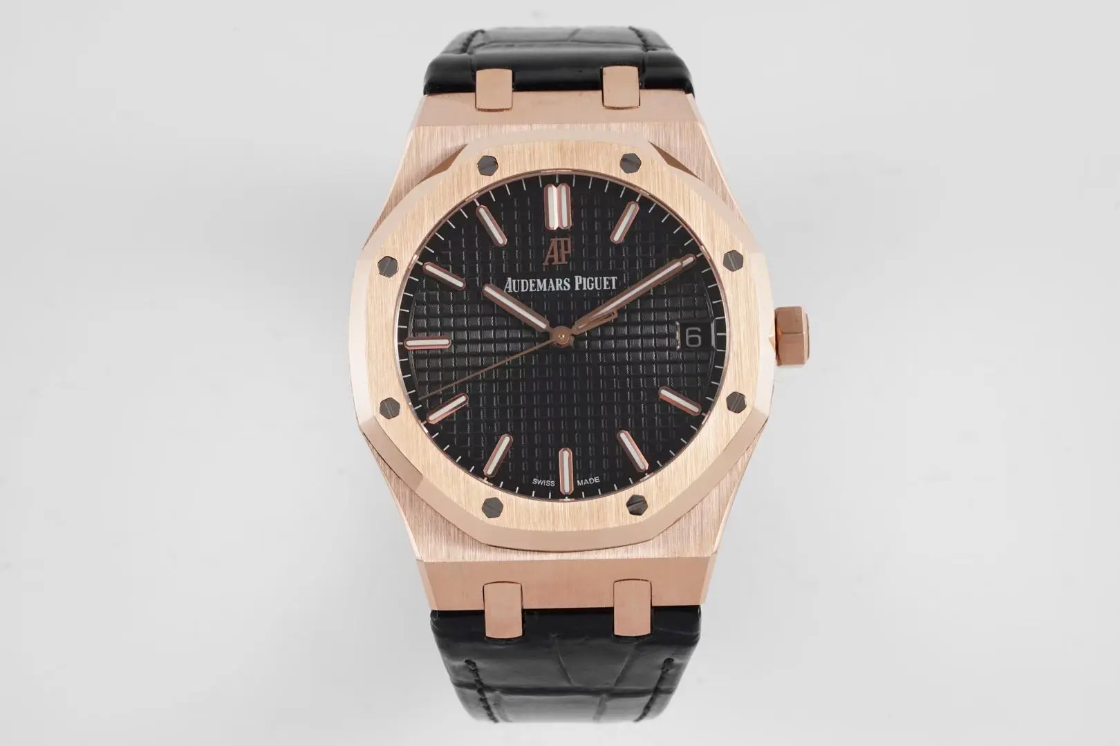 V9 Factory Audemars Piguet Royal Oak 15500 Rose Gold Black Super Clone Watch