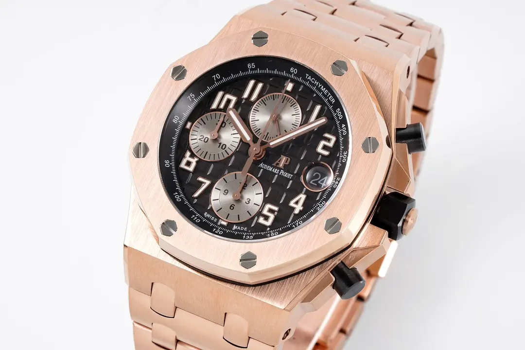 V9 Factory Audemars Piguet Royal Oak Offshore Rose Gold Black Dial Chronograph – Super Clone Watch - 图片 3