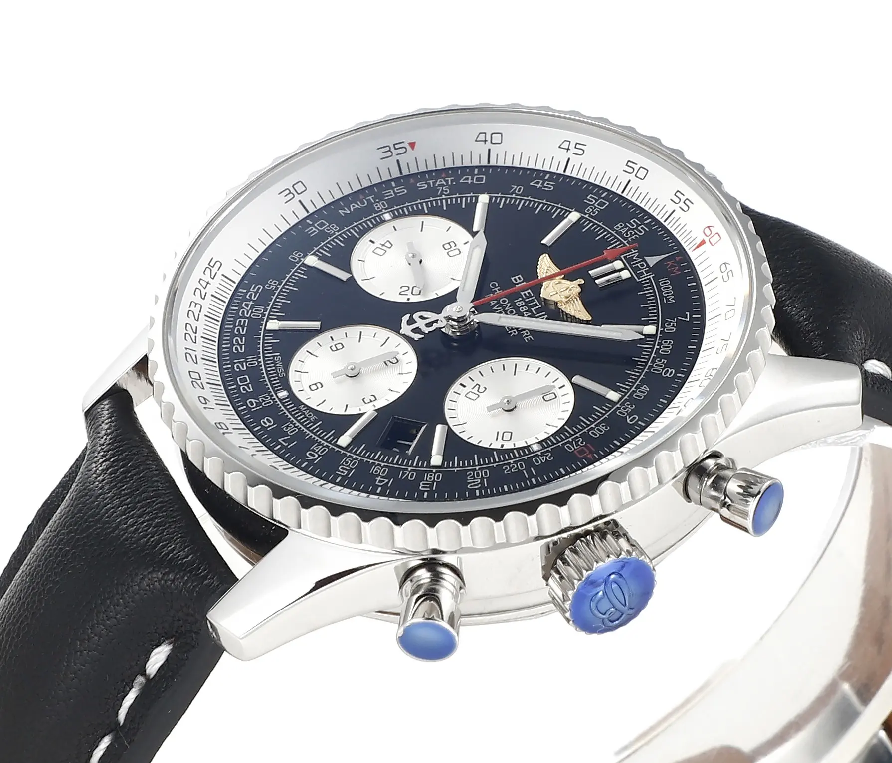 V9 Factory Breitling Navitimer 1 B01 Chronograph Black Leather – Super Clone Watch - 图片 6