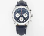 V9 Factory Breitling Navitimer 1 B01 Chronograph Blue Leather – Premium Super Clone Watch