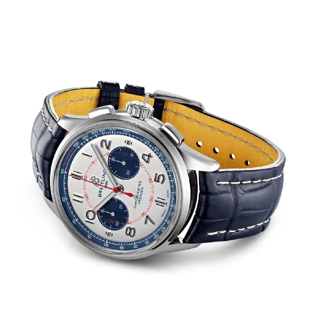 V9 Factory Breitling Premier B01 Chronograph Blue Leather – Super Clone Watch Replica - 图片 2