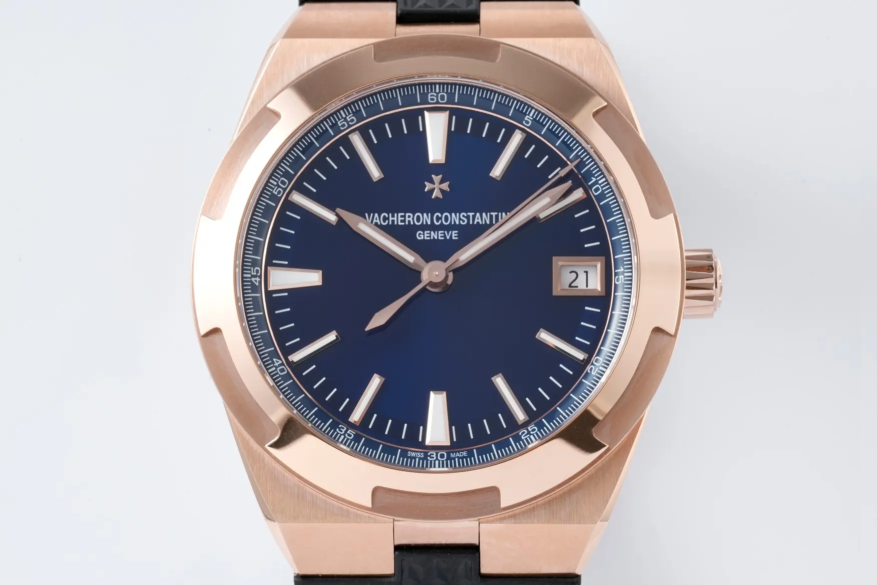 PPF Factory Vacheron Constantin Overseas 4500V Series – Rose Gold Case, Blue Dial, Rubber Strap Best Replica Watch - 图片 2