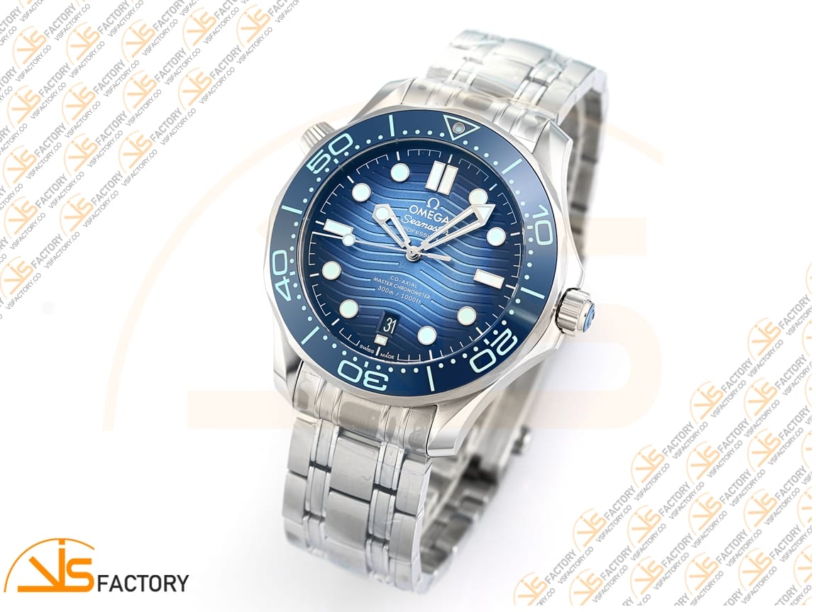 VS Factory Omega Seamaster 300 Summer Blue Dial Steel Bracelet VS8800 Movement - 图片 4