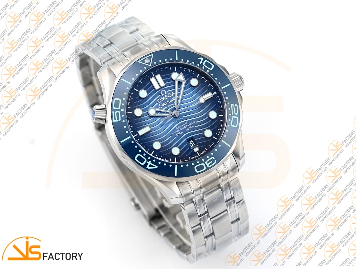 VS Factory Omega Seamaster 300 Summer Blue Dial Steel Bracelet VS8800 Movement - 图片 5