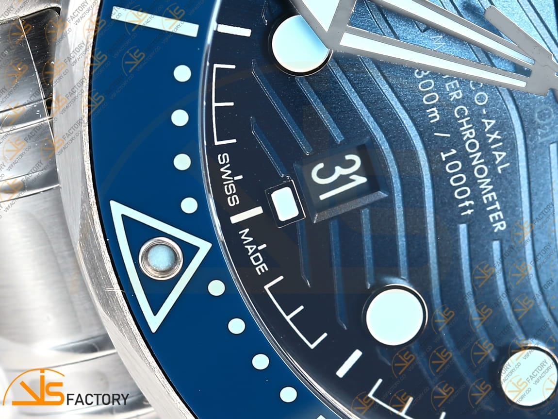 VS Factory Omega Seamaster 300 Summer Blue Dial Steel Bracelet VS8800 Movement - 图片 6