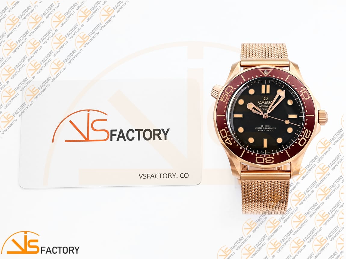 VS Factory Omega Seamaster 300M Diver Black Dial Rose Gold A8806 Movement - 图片 2