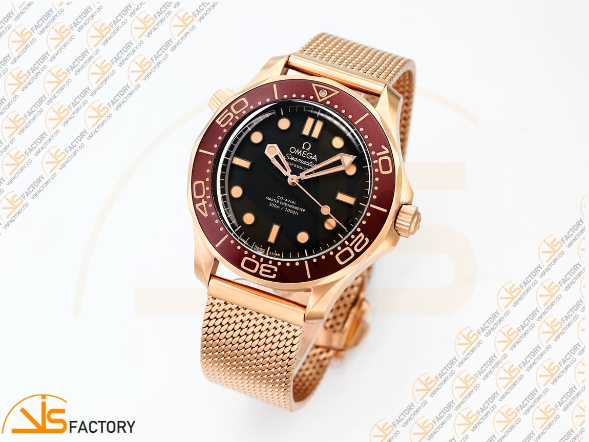 VS Factory Omega Seamaster 300M Diver Black Dial Rose Gold A8806 Movement - 图片 4