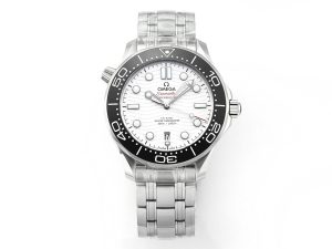 VS Factory Omega Seamaster Diver 300M Black Ceramic White Dial Steel Bracelet VS8800 Movement