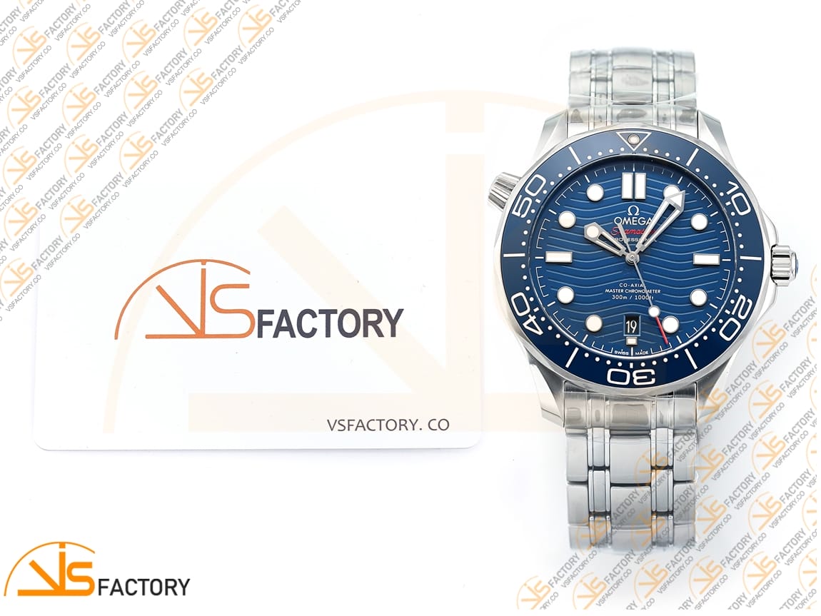 VS Factory Omega Seamaster Diver 300M Blue Ceramic Blue Dial Steel Bracelet VS8800 Movement - 图片 2