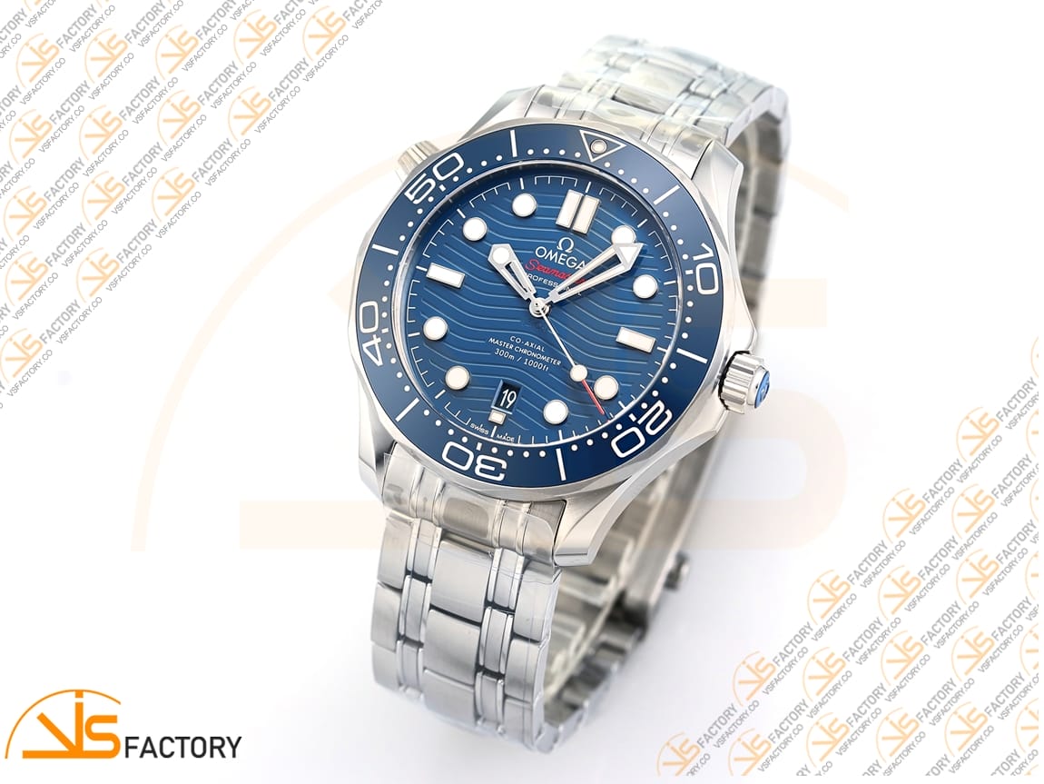 VS Factory Omega Seamaster Diver 300M Blue Ceramic Blue Dial Steel Bracelet VS8800 Movement - 图片 4