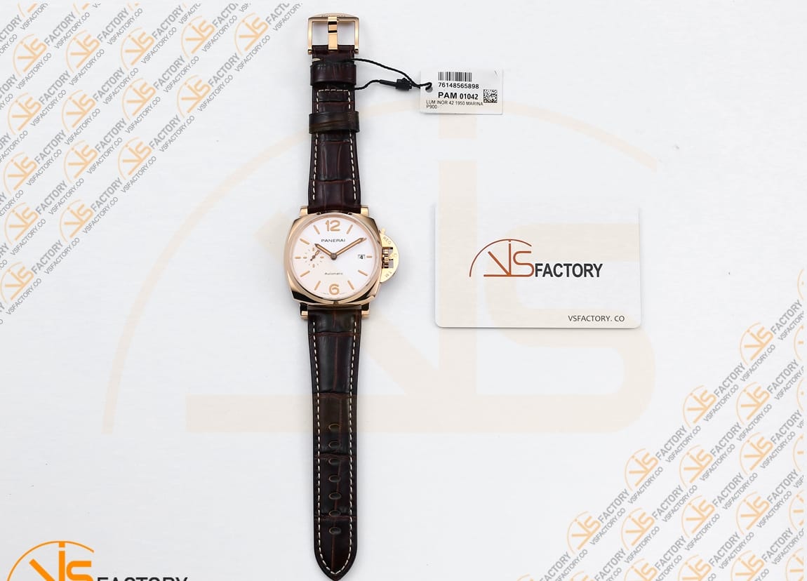 VS Factory Panerai Luminor Due PAM1042 White Dial Rose Gold Leather P.900 Movement - 图片 2