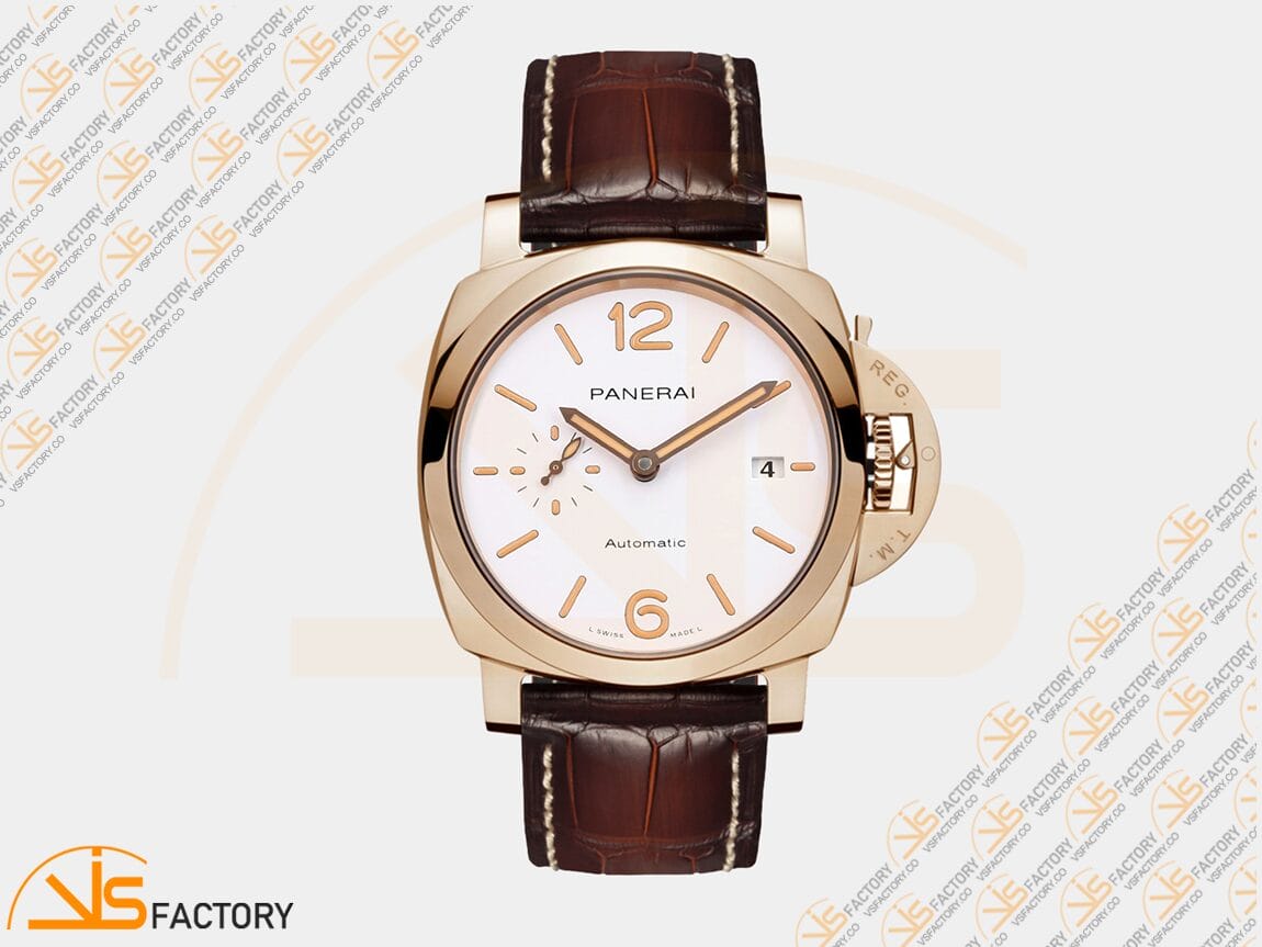 VS Factory Panerai Luminor Due PAM1042 White Dial Rose Gold Leather P.900 Movement - 图片 3