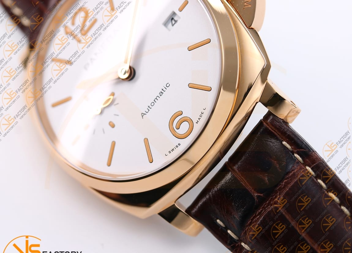 VS Factory Panerai Luminor Due PAM1042 White Dial Rose Gold Leather P.900 Movement - 图片 6