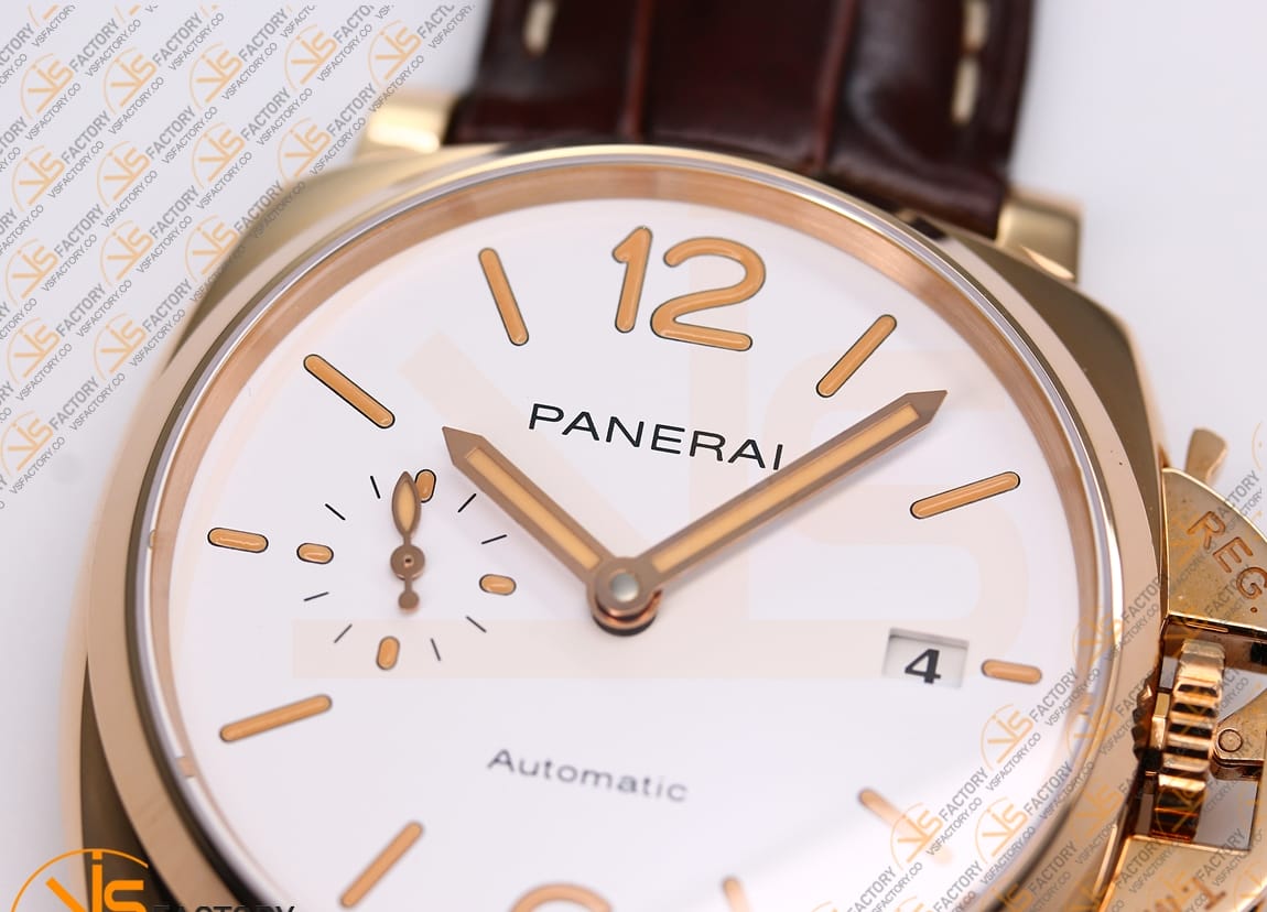 VS Factory Panerai Luminor Due PAM1042 White Dial Rose Gold Leather P.900 Movement - 图片 7