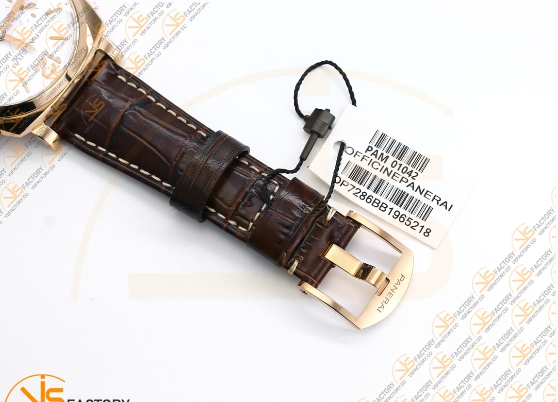 VS Factory Panerai Luminor Due PAM1042 White Dial Rose Gold Leather P.900 Movement - 图片 12