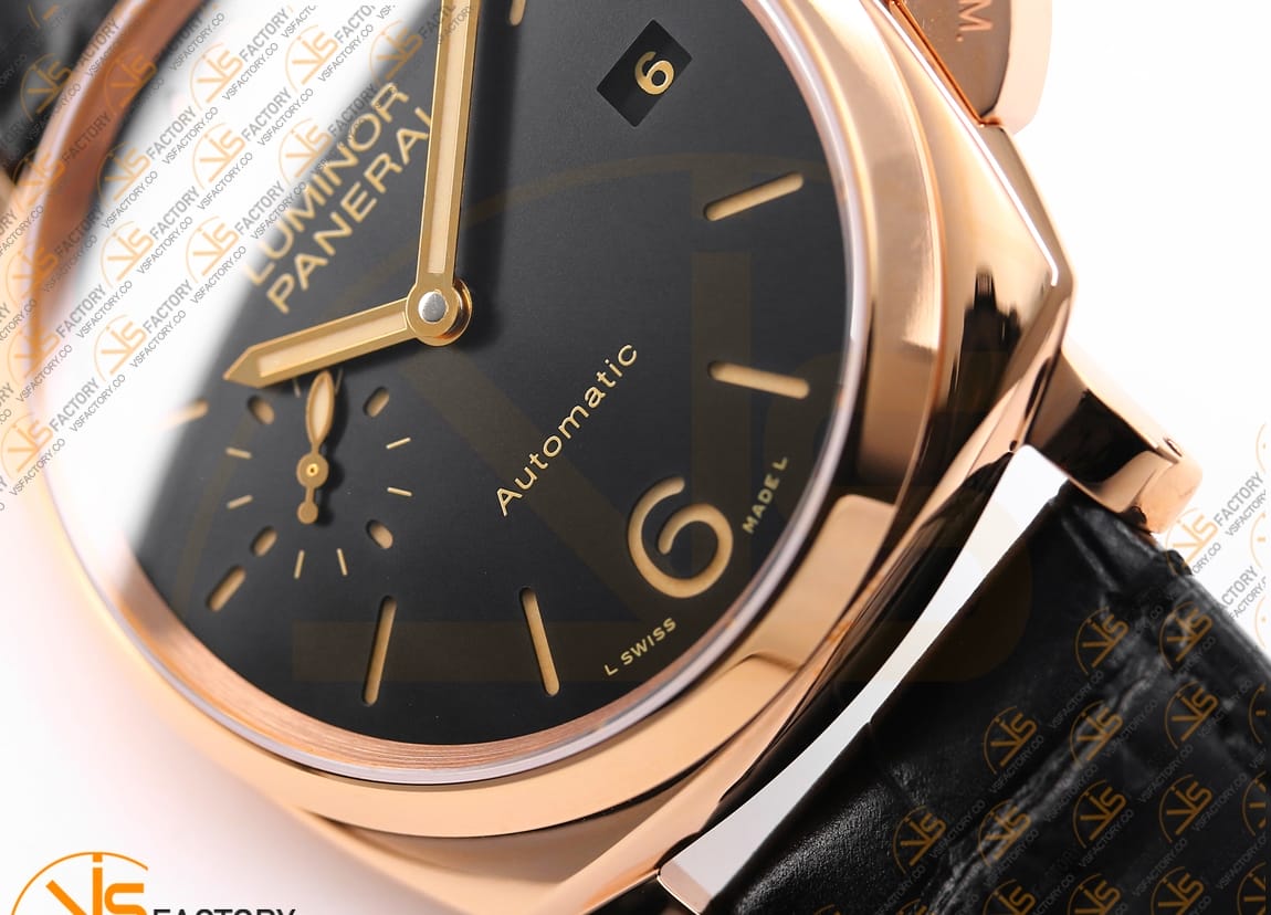 VS Factory Panerai Luminor Due PAM908 FU Black Dial Rose Gold Leather Asia XXXIV Movement - 图片 7